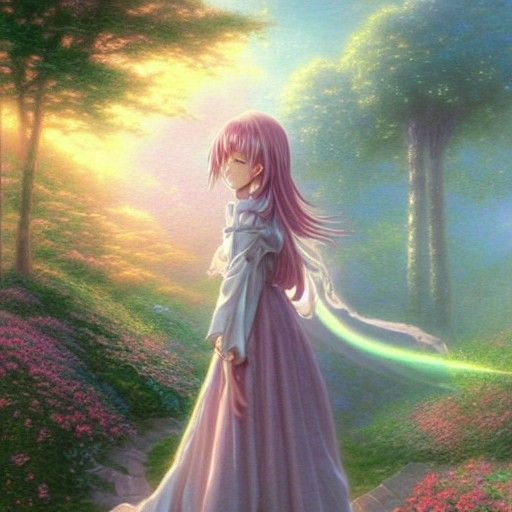 Ethereal Anime Girl in Hyperdetailed Fantasy Style