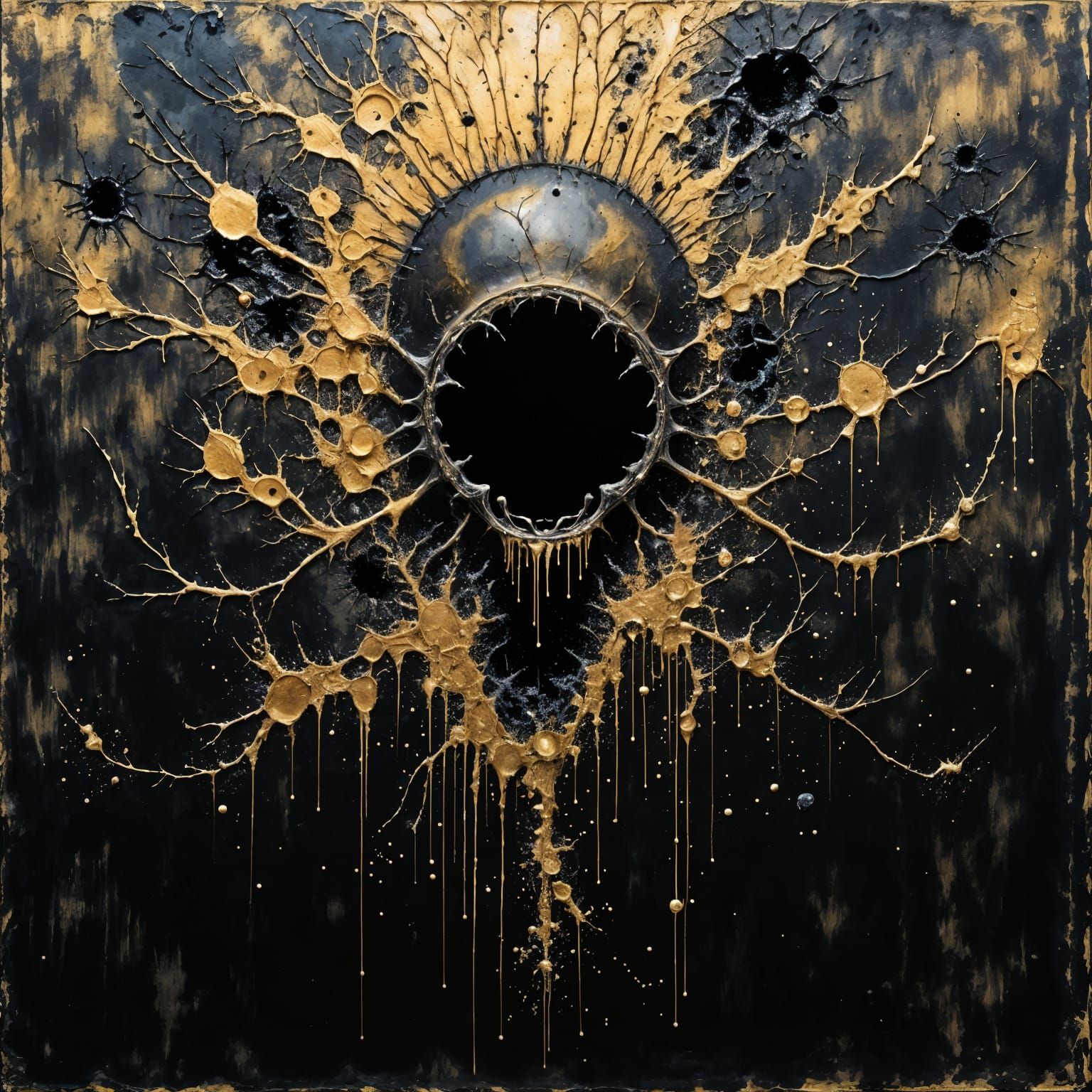 Surreal Hyperkraximalismus Rorschach Test in Dark Oil Paint