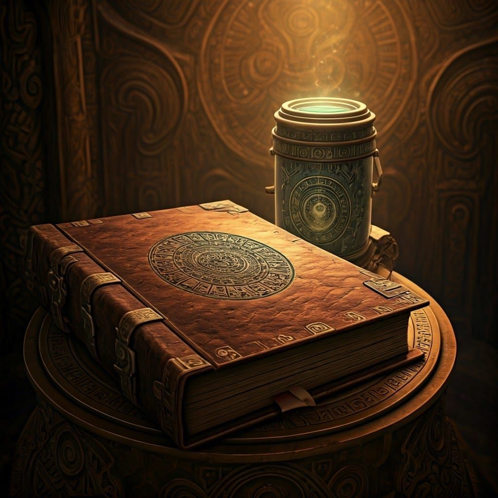 Ancient Tomes and Futuristic Secrets in a Mystic Chamber