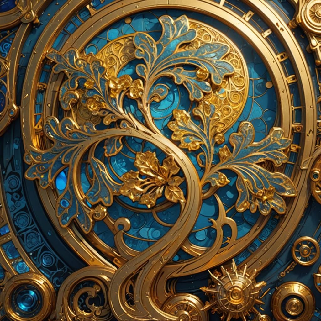 Golden Dark Fantasy Graphic in Hyperdetailed Style