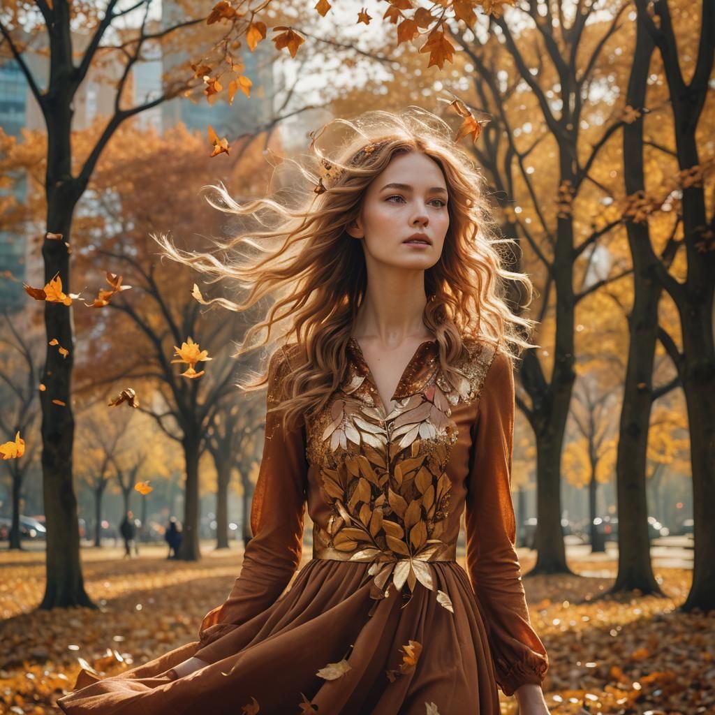 Surreal Autumn Meadow Dreamscape with Golden Light