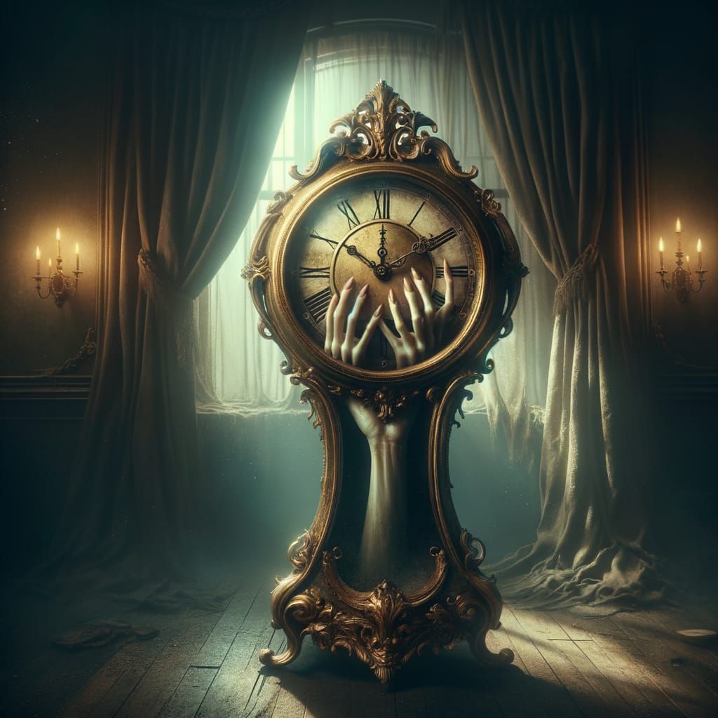 Surreal uncanny clock