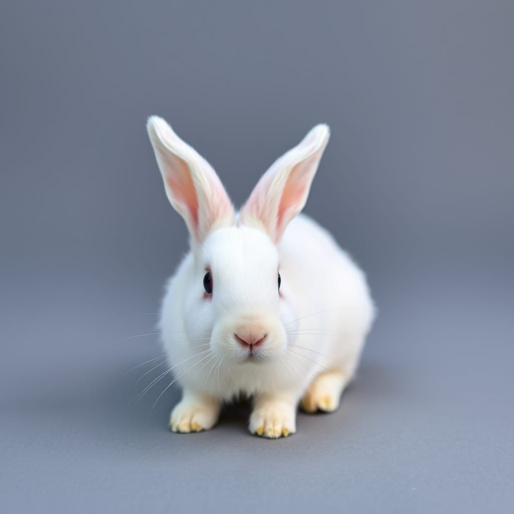 A Delicate White Rabbit Hops Through a Whimsical Landscape