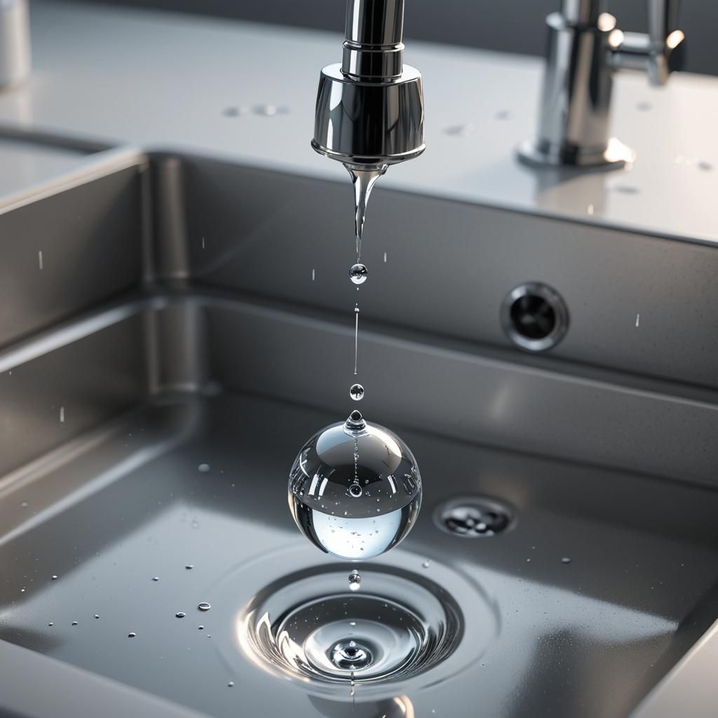 Water Droplet Suspended in Air: 3D Anime Art