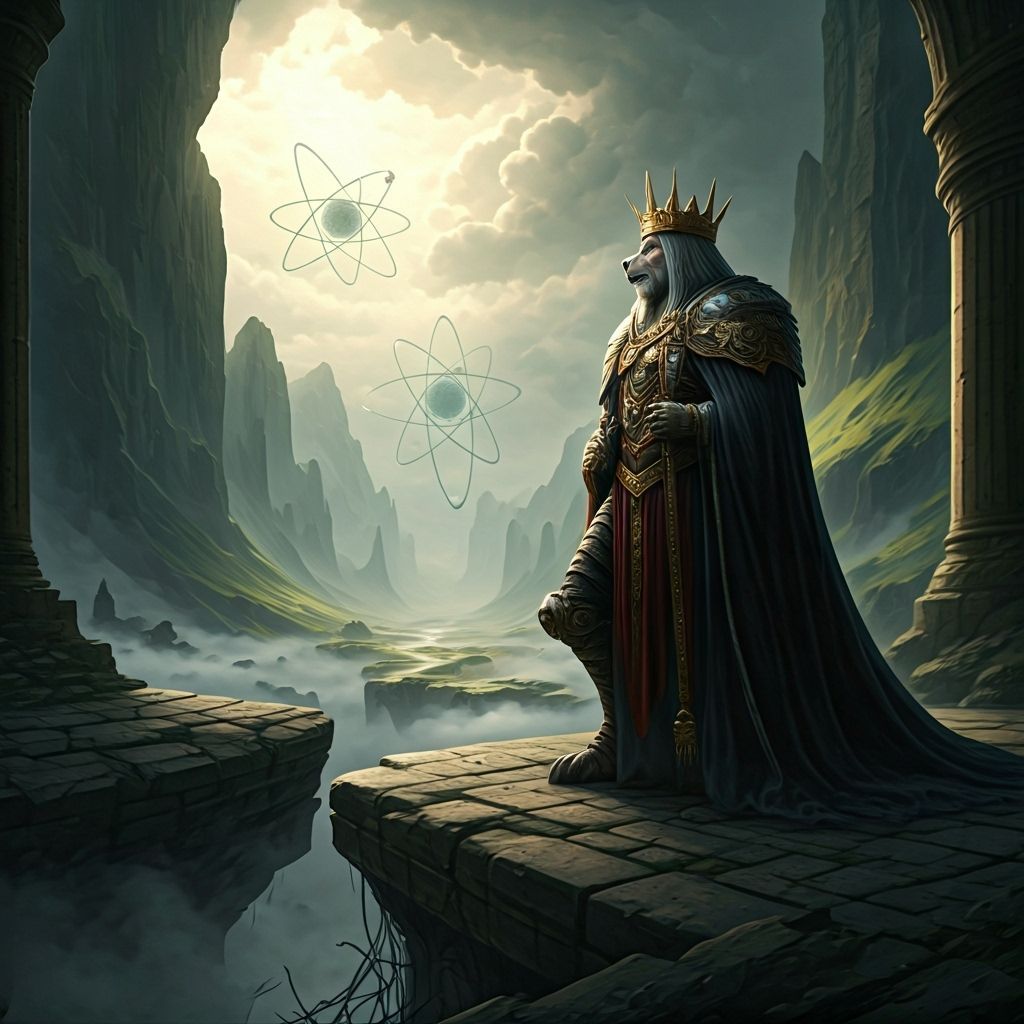 King of Spades on Ruin with Floating Structures