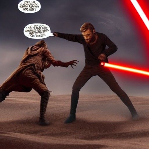 Zombie Obi-Wan Attacks Anakin on Mustafar