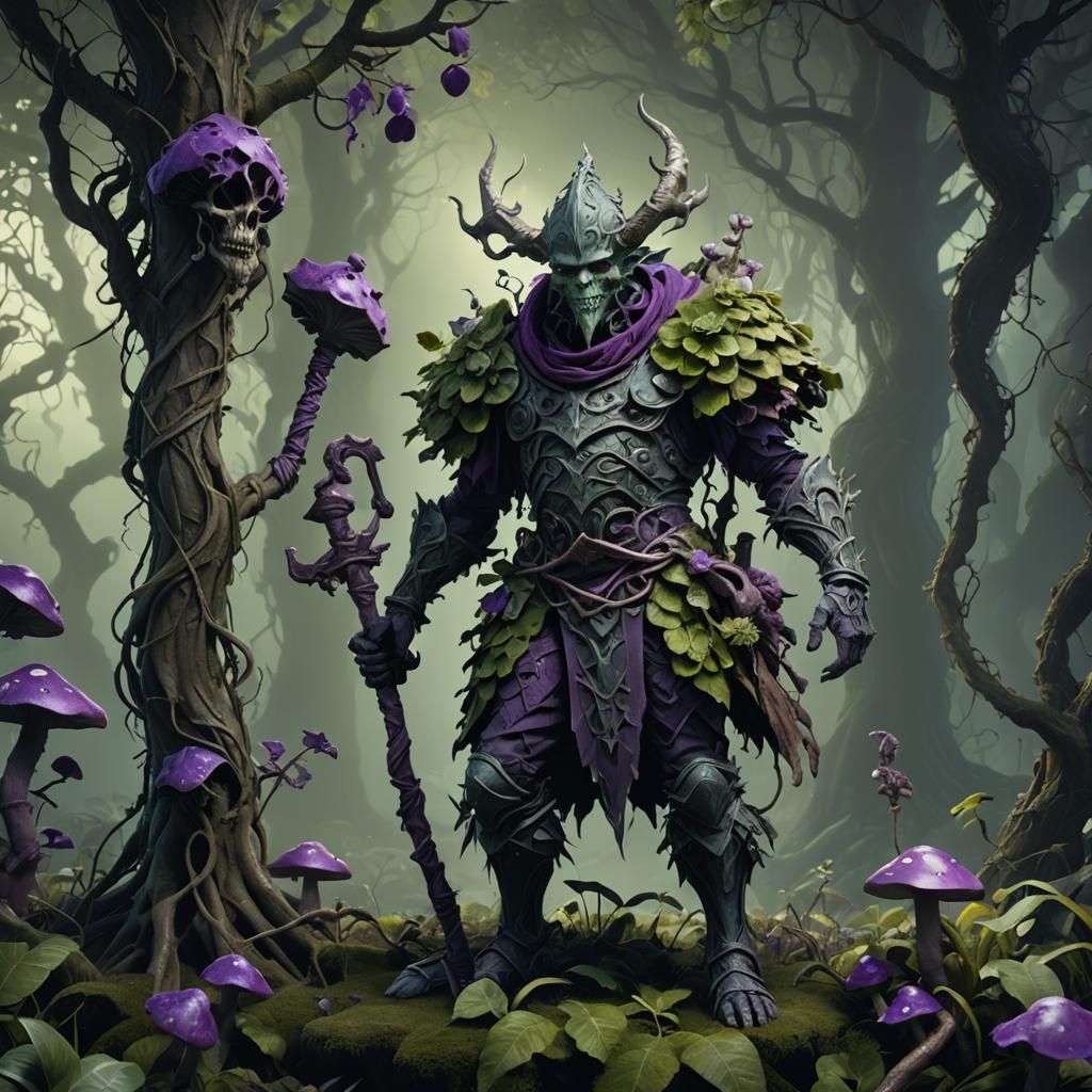 Bio-Organic Jester with Hammer in Dark Fantasy 3D