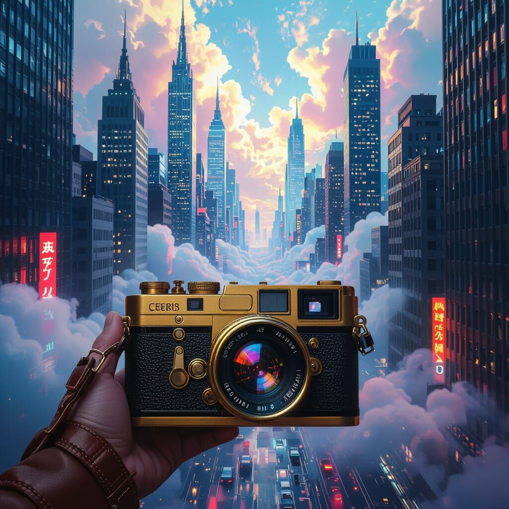 Surreal Cityscape Captured by Vintage Camera