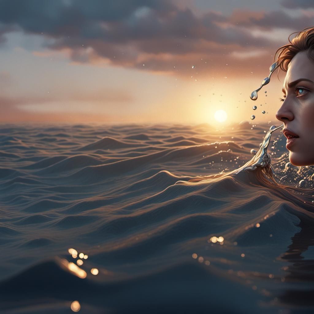 Hyperrealistic Dawn Before Sunset: Splash Art Concept