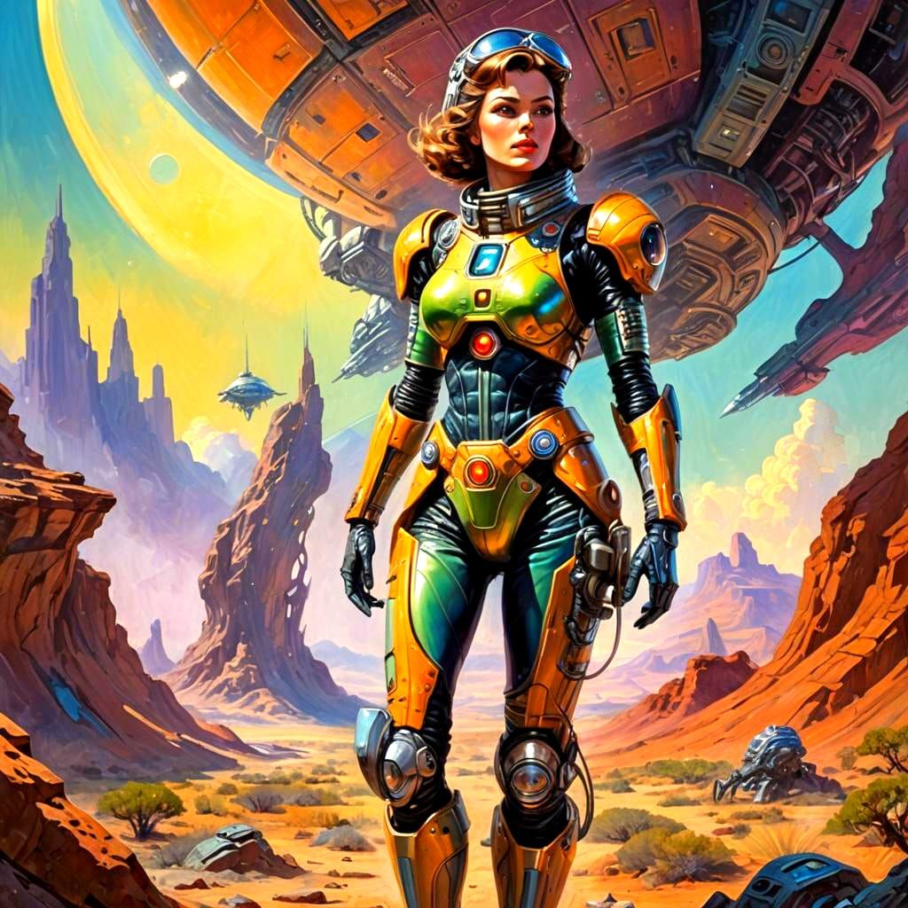 Retro Sci-Fi Cover: Woman on Alien World
