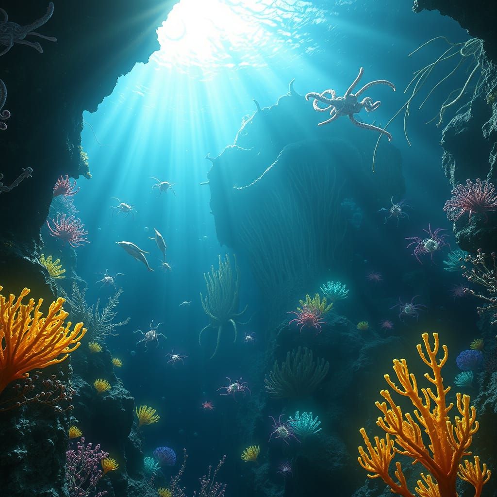 Bioluminescent Deep Sea Trench Inspired by Subnautica