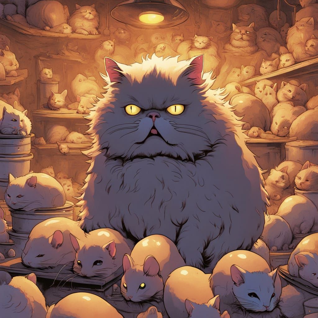 Surreal Feline Hellscape Unfolds in Neon Dreams