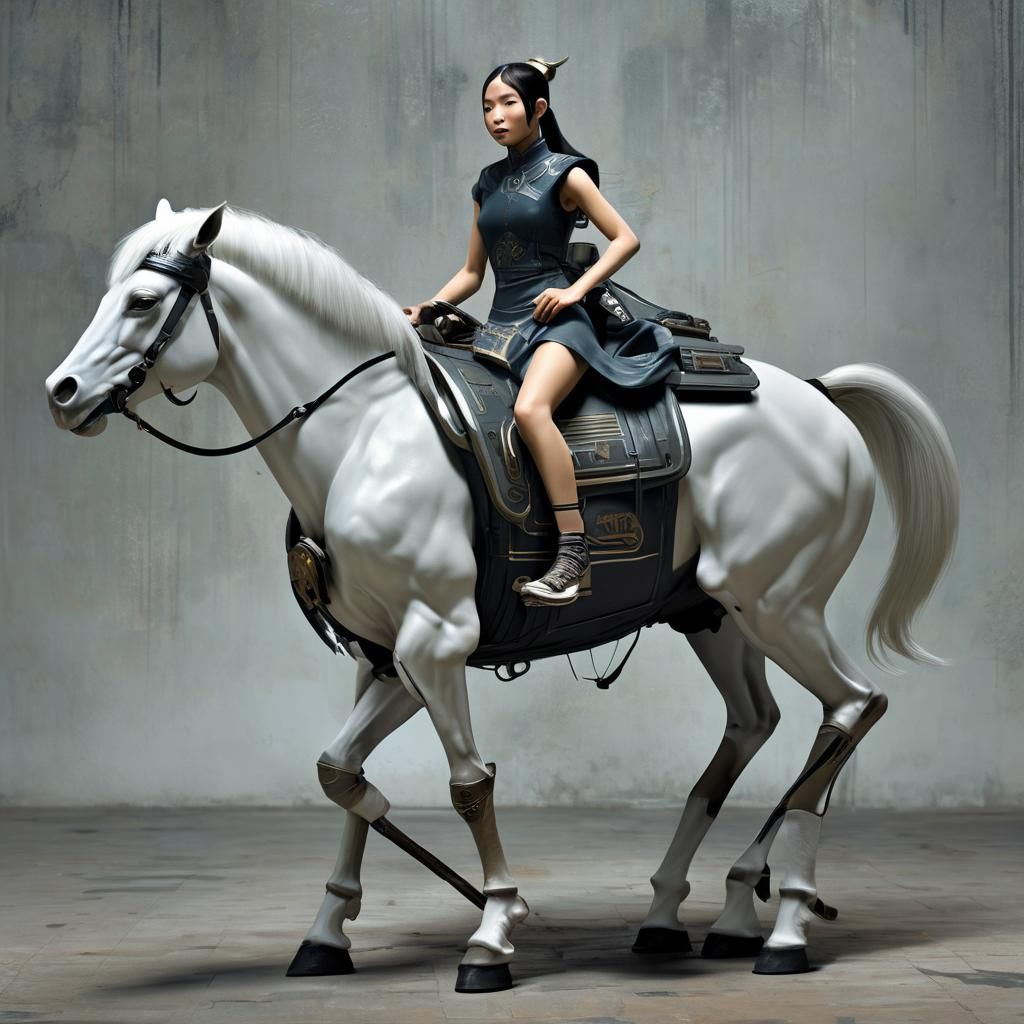 Futuristic Vietnamese Centaur Concept Art