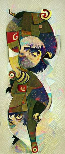 Gorillaz Band Image in Klimt and Kandinsky Style