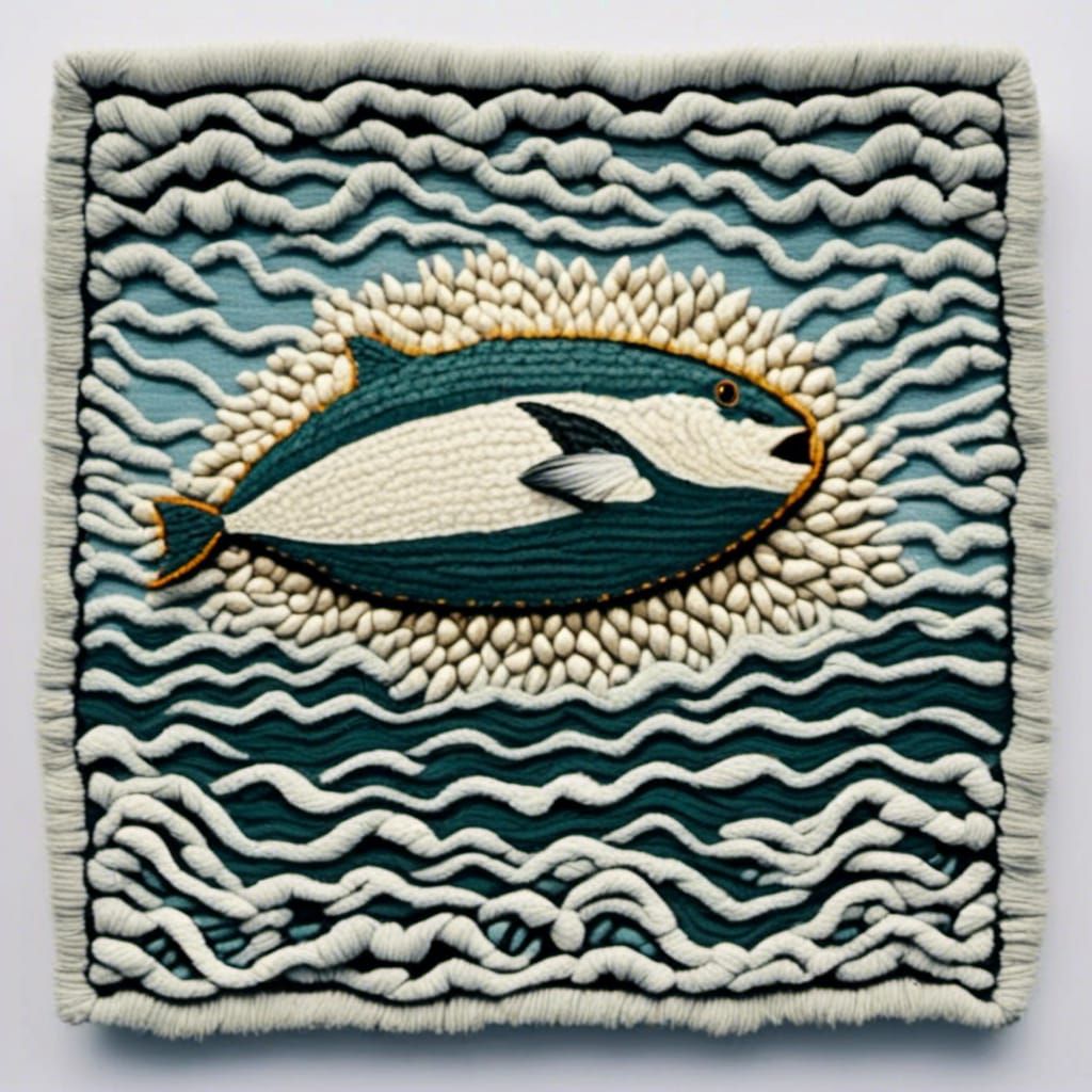 Black Beach Needlepoint Art