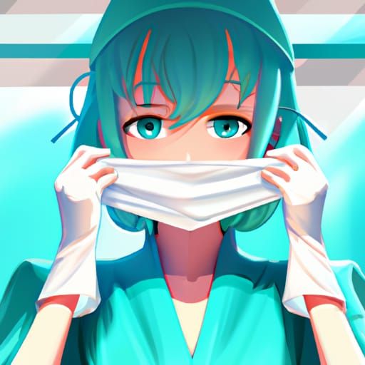 Surgical Nurse Illustration in Anime Style