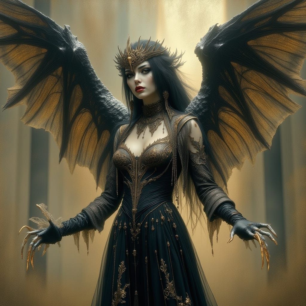 Ethereal Gothic Battle Portrait in Renaissance Style