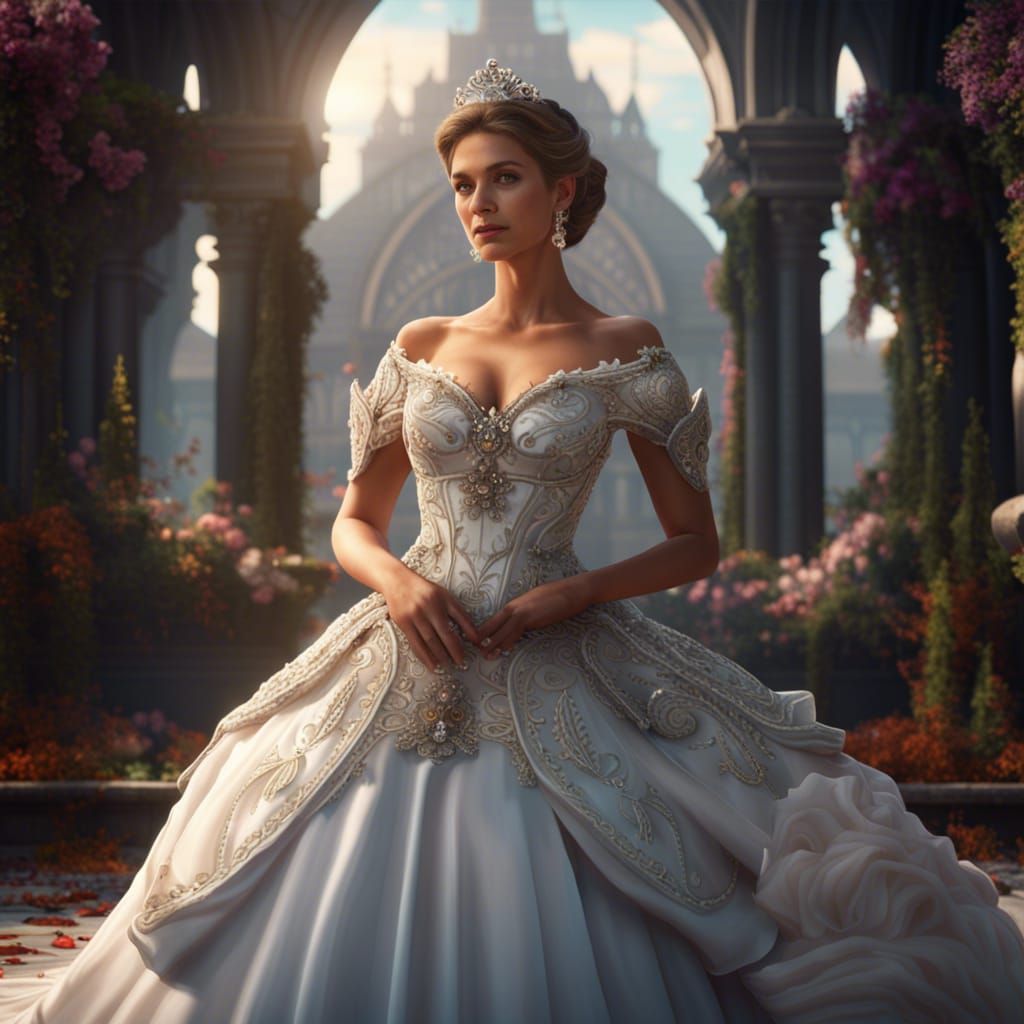 Princess in Wedding Gown: Detailed Matte Painting