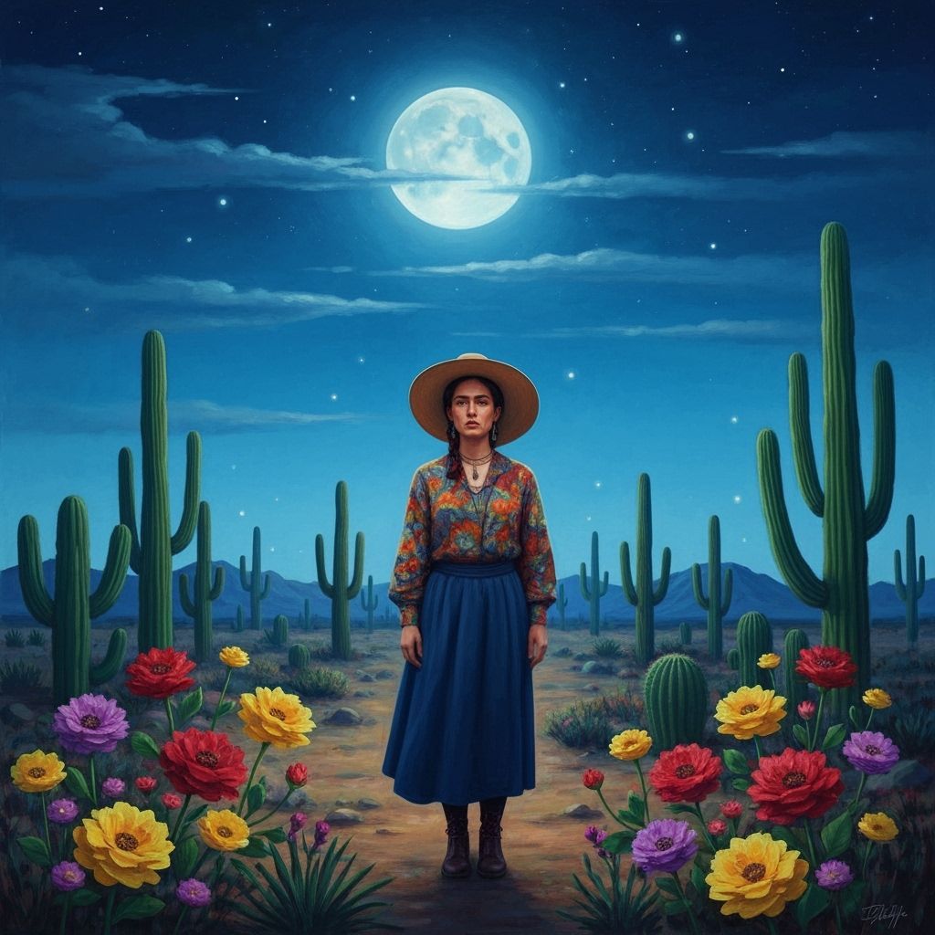 Dreamlike Desert Scene in Surrealist Style