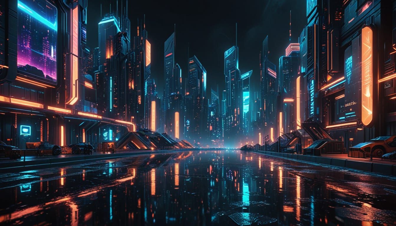 Futuristic Cityscape in Hyperrealistic 3D Animation