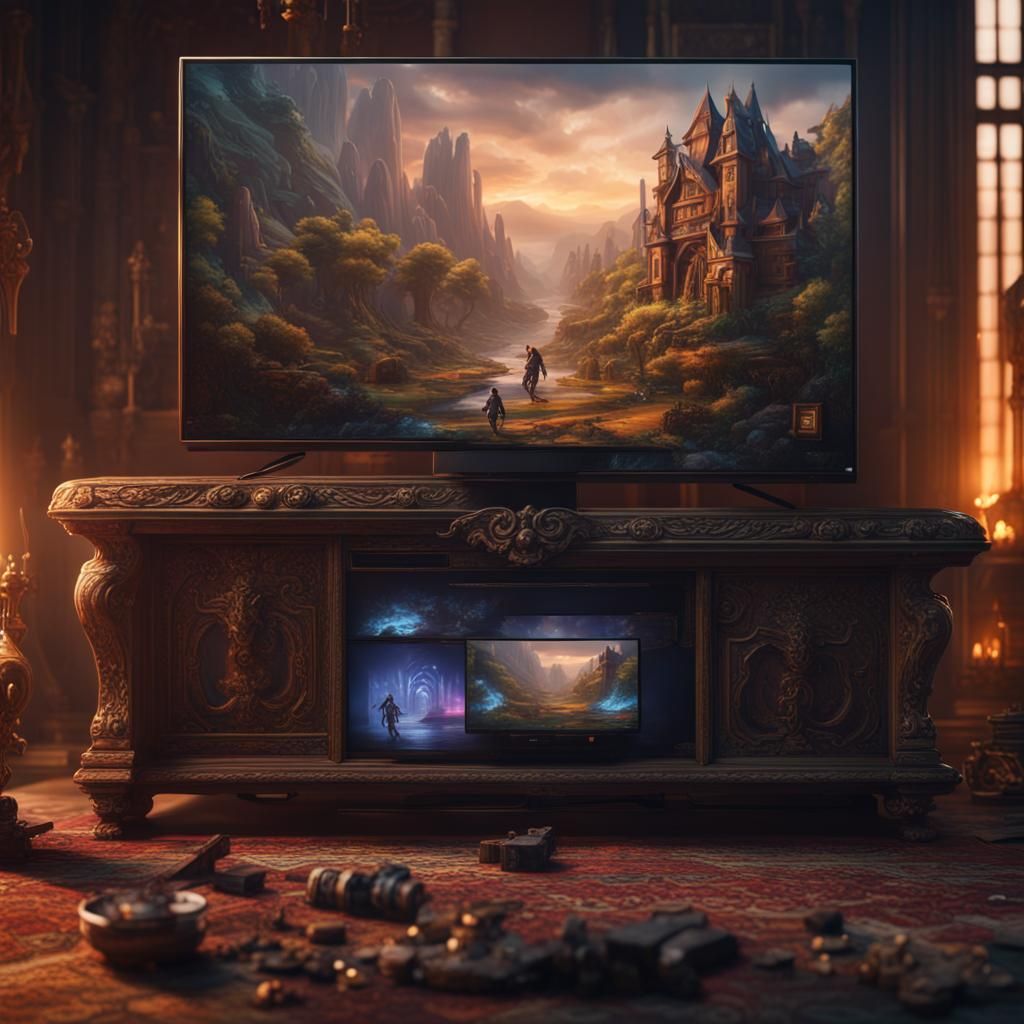 Game on Television: Detailed Matte Painting