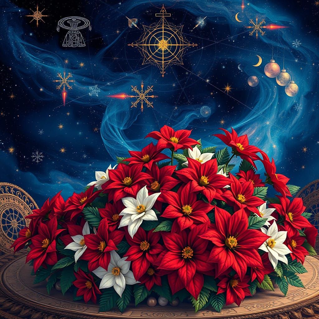 Celestial Holiday Centerpiece in Vibrant, Iridescent Colors