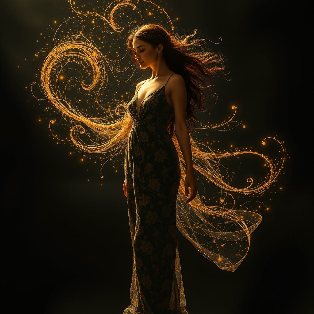 Empowered Goddess Radiates Inner Strength in Vibrant, Whimsi...