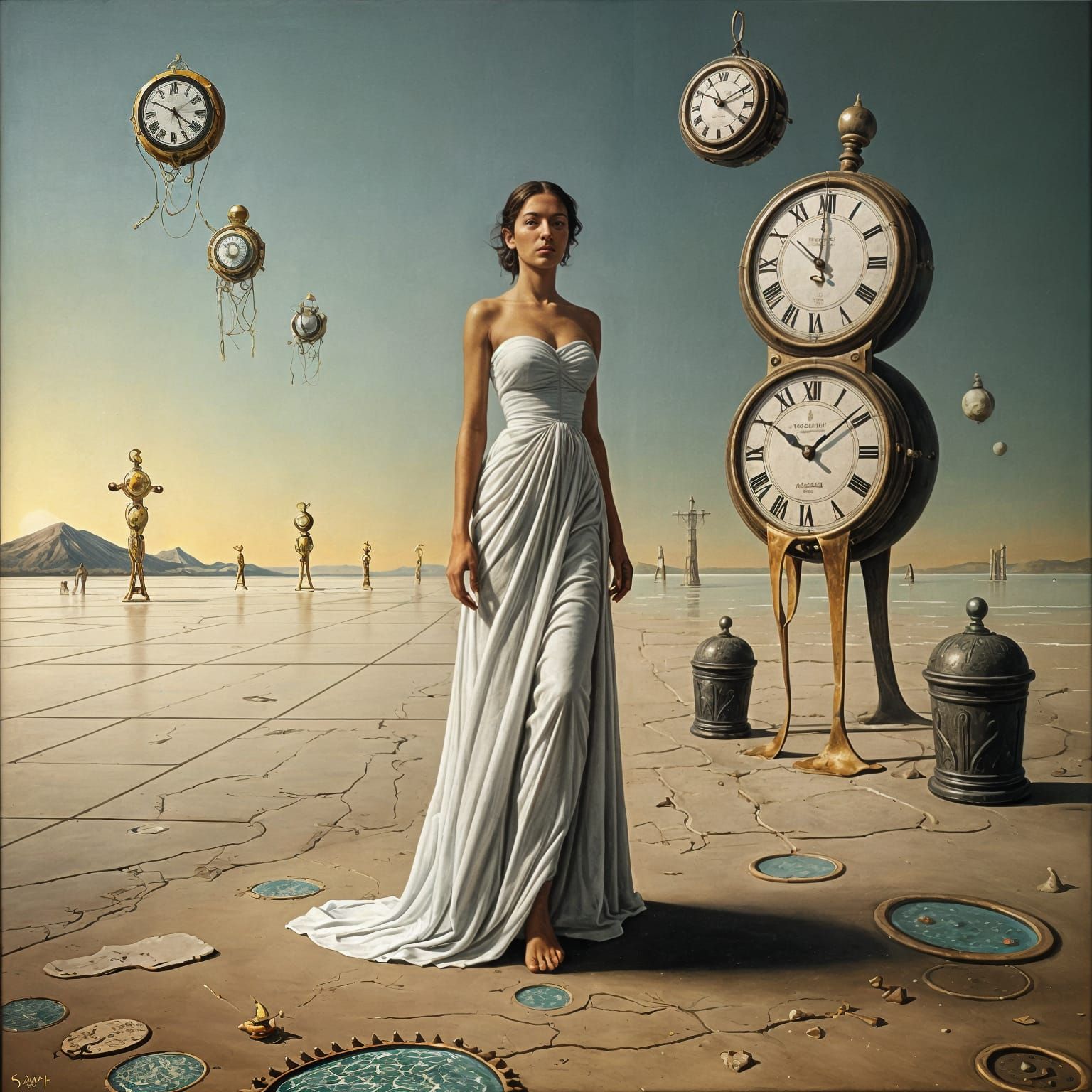 Surreal Melting Progress: Oil on Canvas in Dali Style