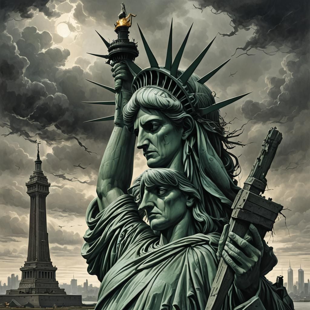 Statue of Liberty Horror in Doré Style