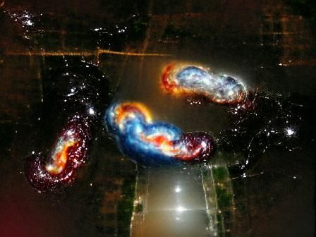 Galactic Collision: A Merger of Two Galaxies