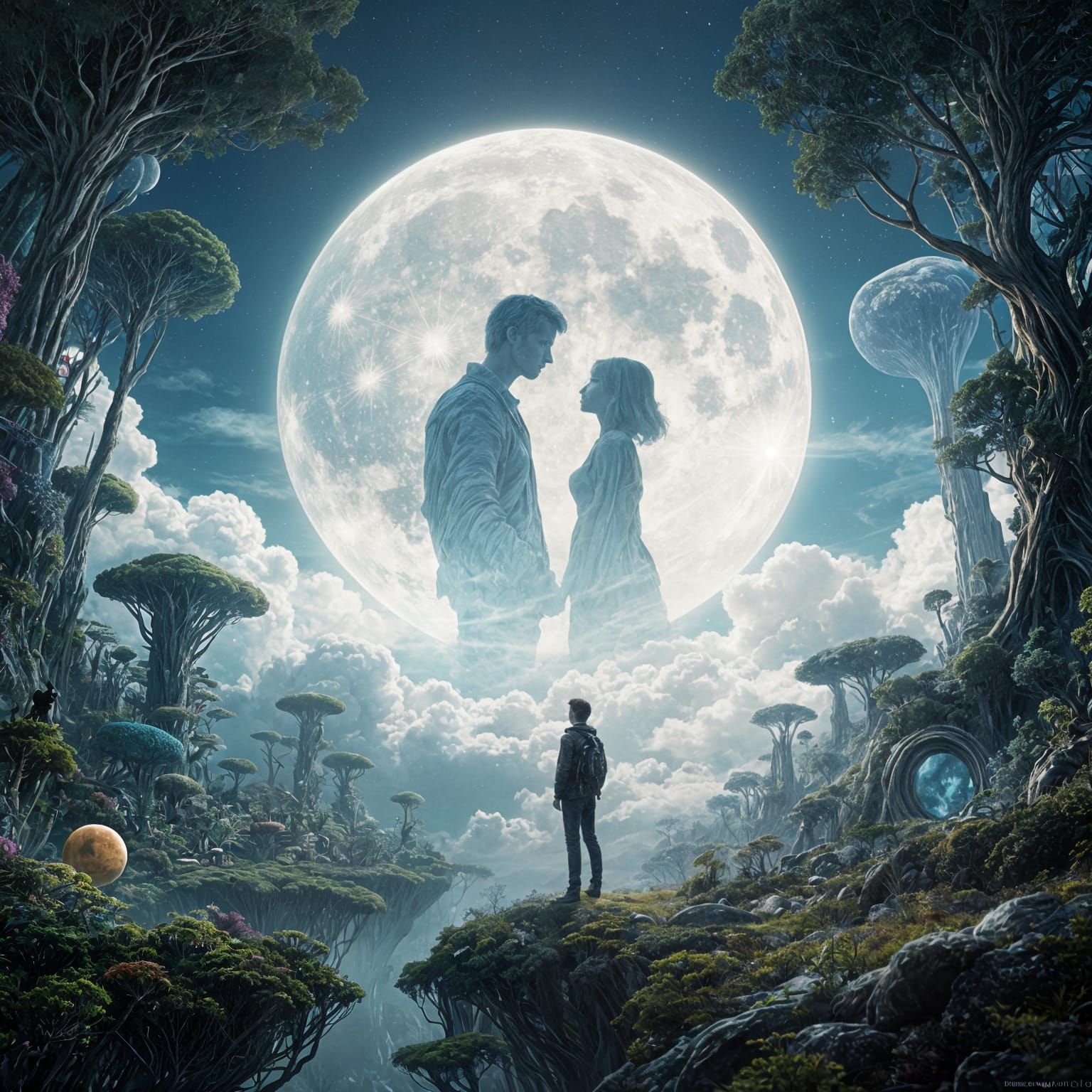 Ethereal Moon Portal to Alien Forest