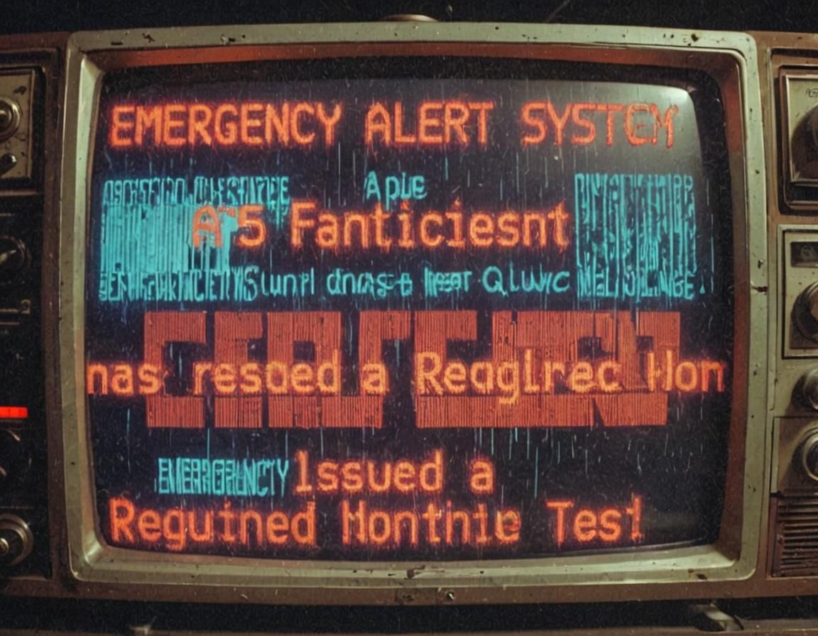 Distressing Emergency Alert in Retro-Futuristic Style