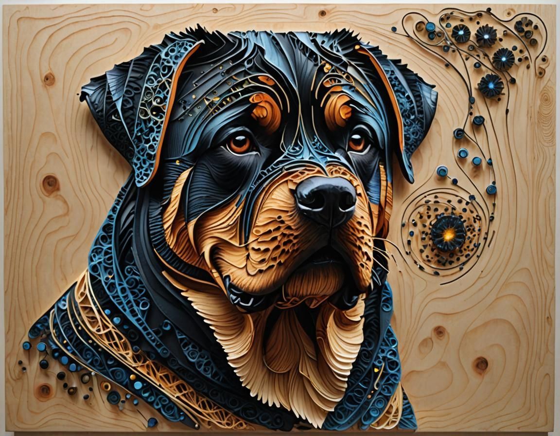 String art German Rottweiler dog