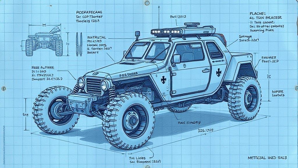 Futuristic Off-Road Military Buggy Design in Precision Techn...