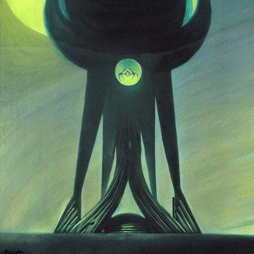 Surreal Sci-Fi Moonscape in Romantic Horror Art