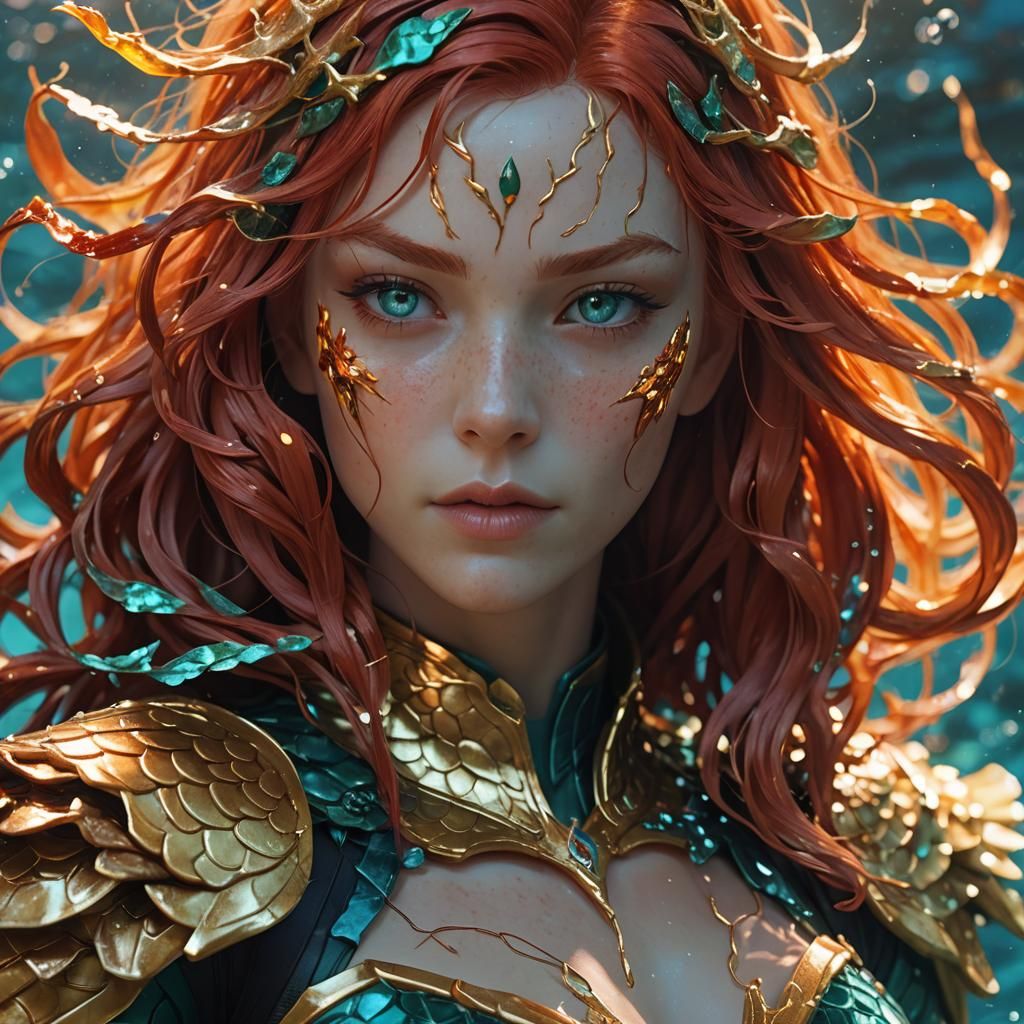 Mera Unleashes Hydrokinetic Powers: 3D Anime Art