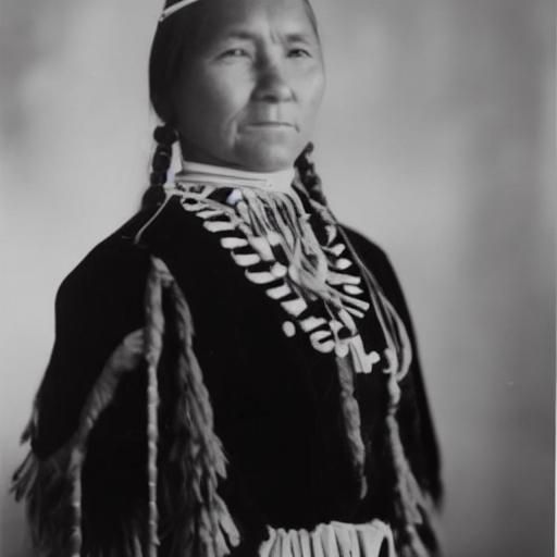 Cree Woman in Jingle Dress, Colourized