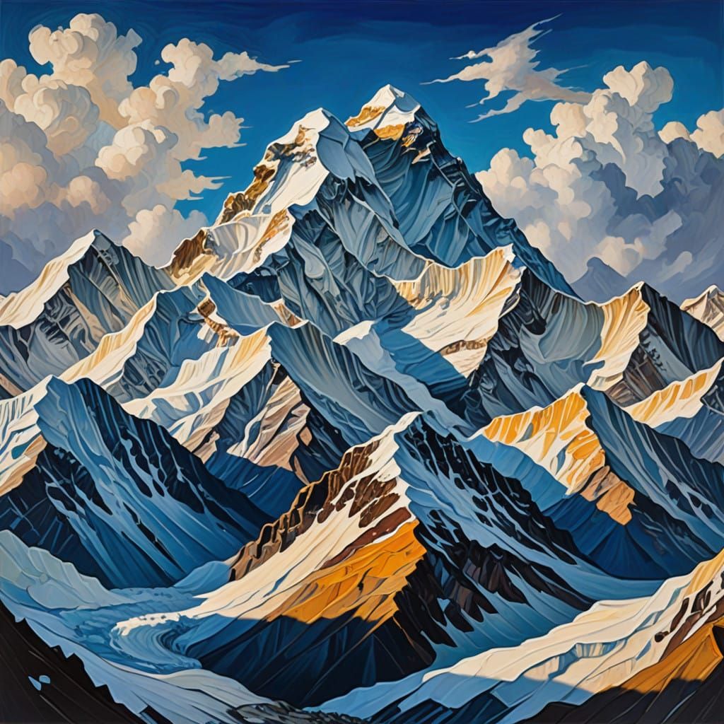 Ethereal Mount Everest in Snowy Splendor