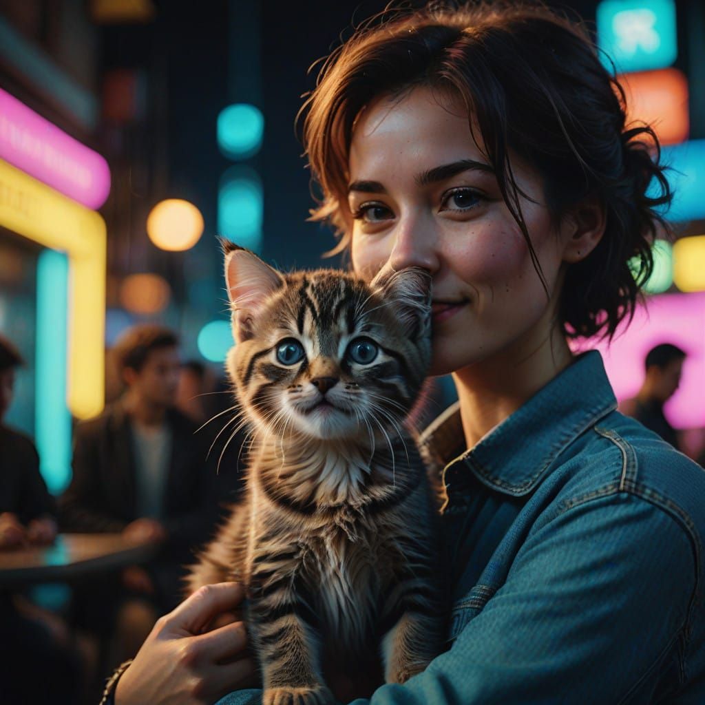 Joyful Kitten Moment Captured in High-Resolution Brilliance