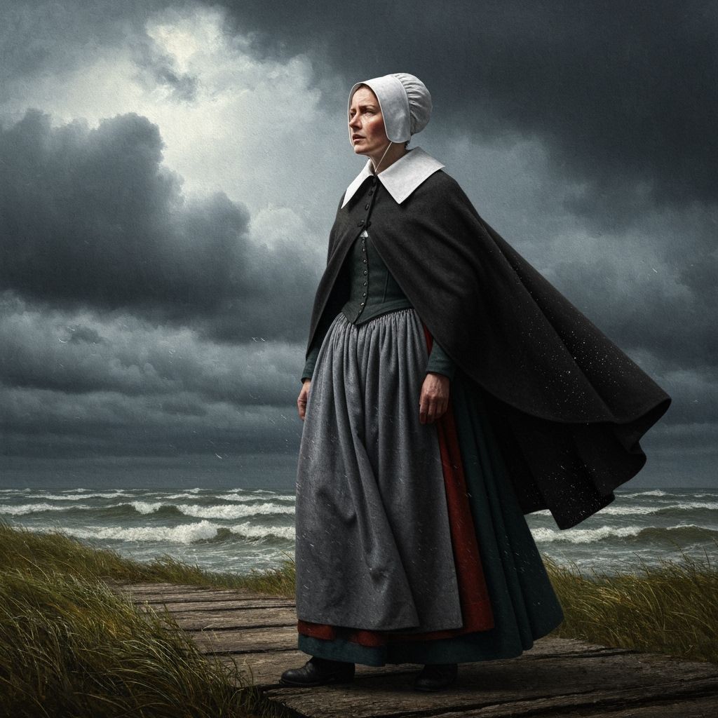 Dutch Woman on Dike in 17th Century Style