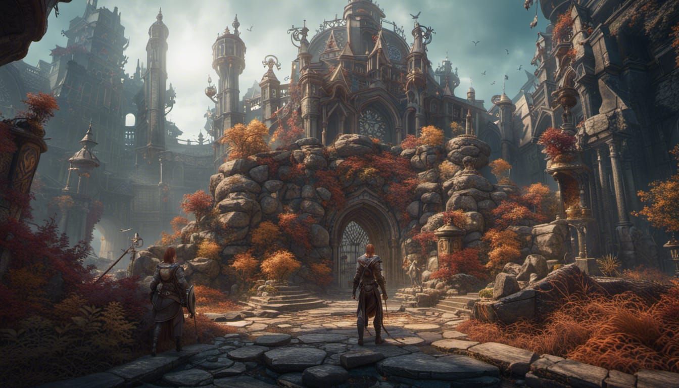 Fantastical Full Body View in Detailed Matte Painting