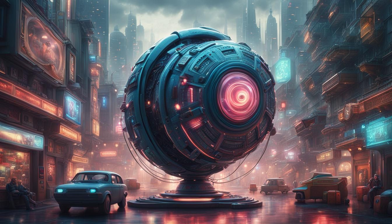 Retro-Futuristic Toy Yoyo in Digital Matte Painting