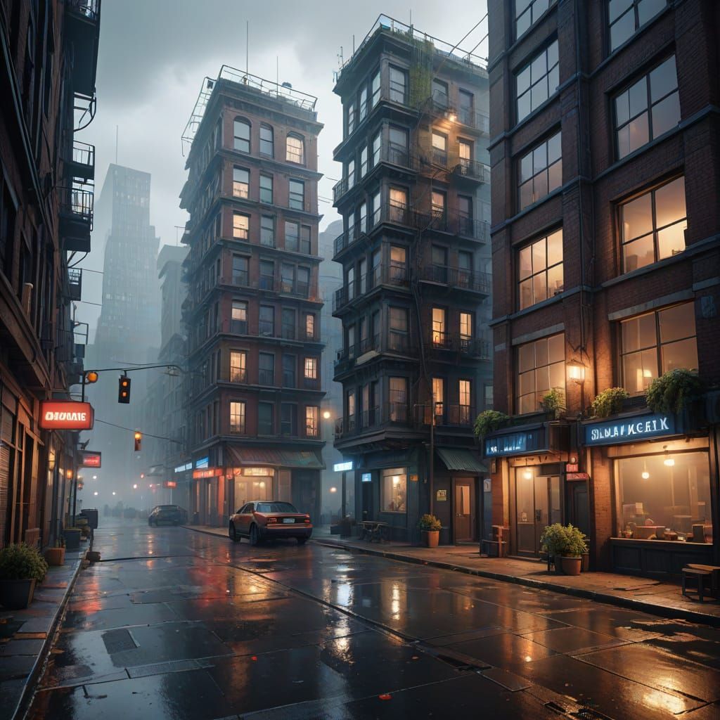 Vibrant Metropolis in Triadic Colors