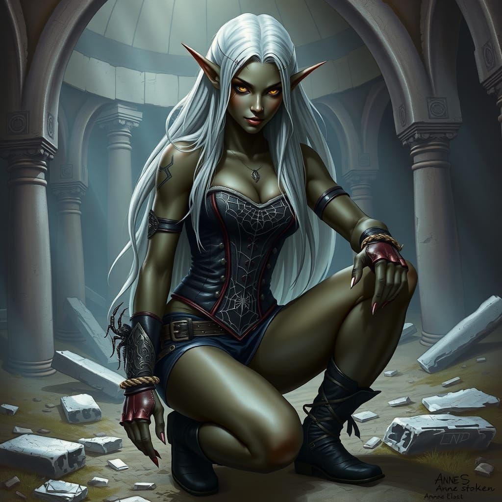 Elven Huntress in Anne Stokes Style