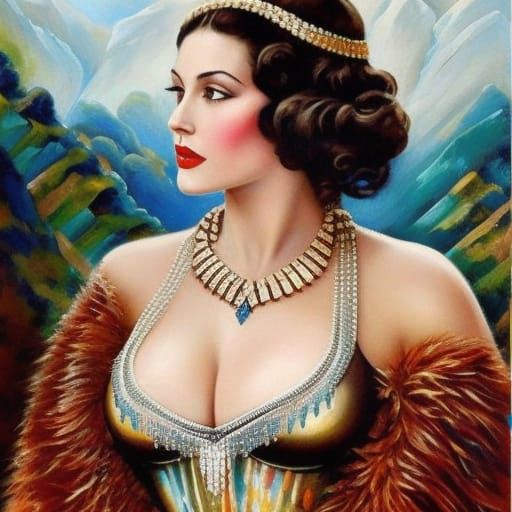 Kelly Brook as 1920s Flapper in Splash Art