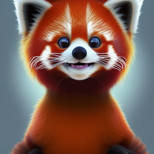 Cute Red Panda in Pixar-Style 3D Rendering