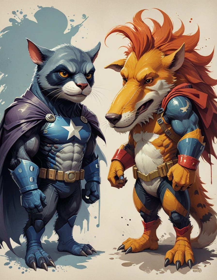 Superhero and Supervillain Animals Form Unlikely Friendship