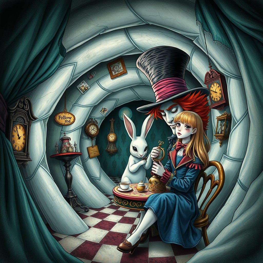 Mad Hatter's Whimsical Descent into a Psychedelic Wonderland