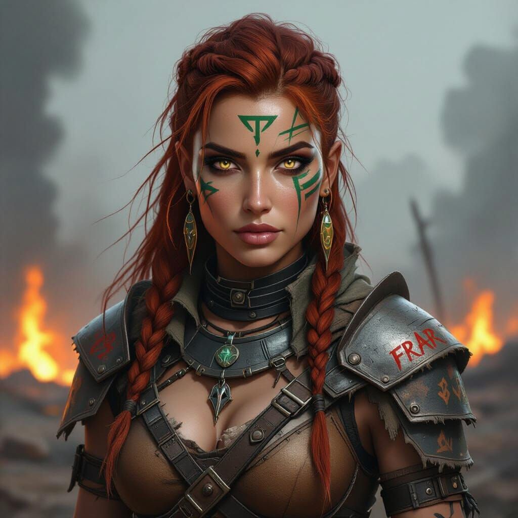 Dominant Amazigh Warrior Woman in Gritty Concept Art Style