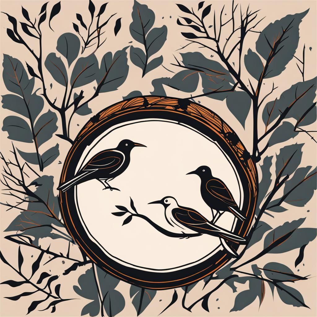 Leaf Drum with Birds: A Natural Harmony